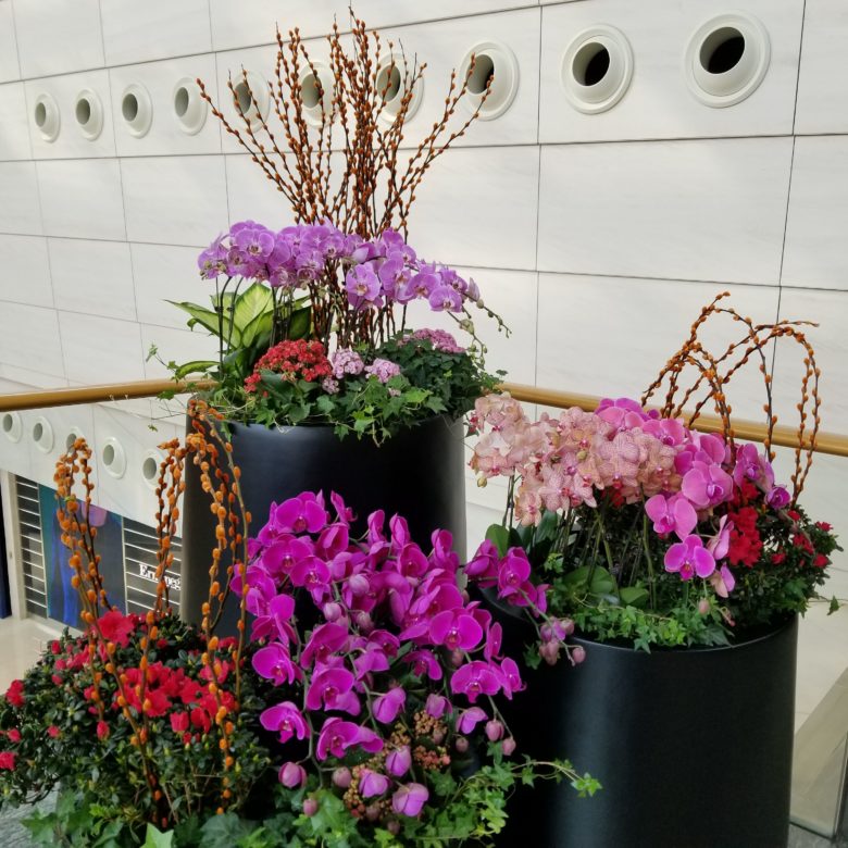 リッツカールトン香港の入っているICCの花飾り