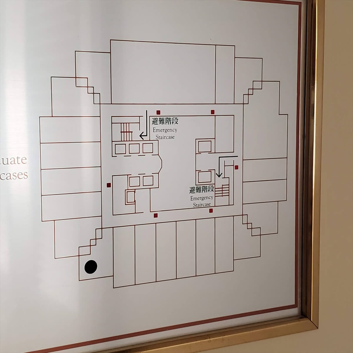 ウェスティンホテル東京のエグゼクティブルームキングの部屋のフロアマップ